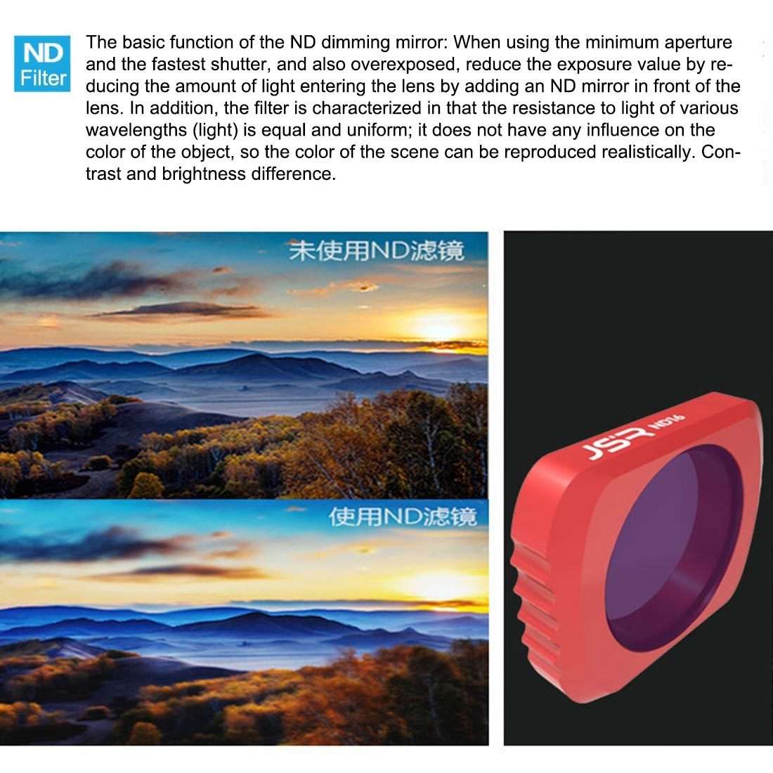 5 in 1 HD Slim ND8 & ND16 & ND32 & CPL & MCUV Lens Filter for DJI OSMO Pocket