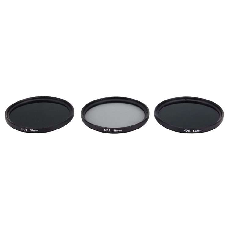 JUNESTAR Proffesional 58mm Lens Filter ND Filter Kits (ND2 + ND4 + ND8) for GoPro & Xiaomi Xiaoyi