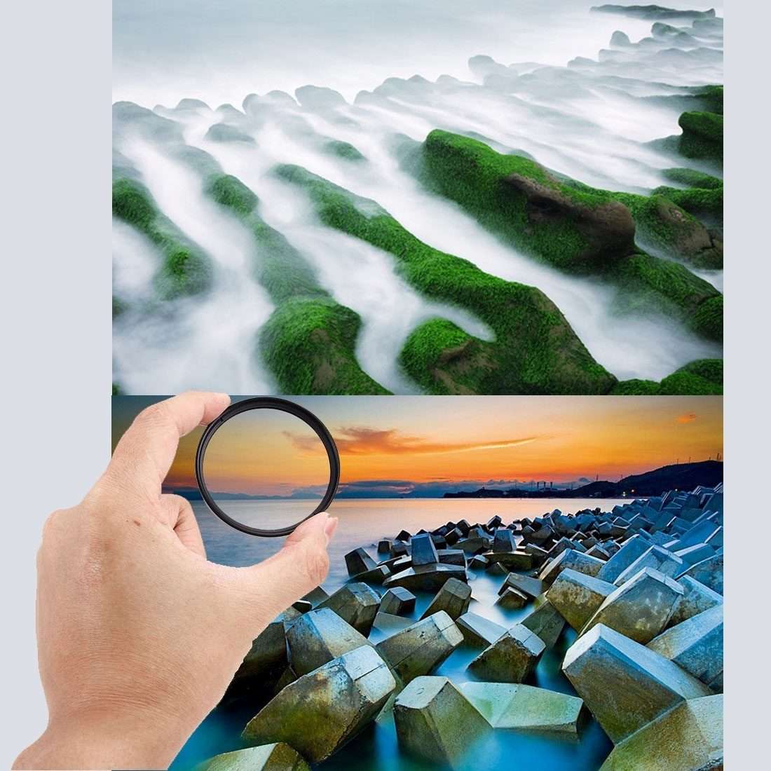 JUNESTAR Proffesional 58mm Lens Filter ND Filter Kits (ND2 + ND4 + ND8) for GoPro & Xiaomi Xiaoyi