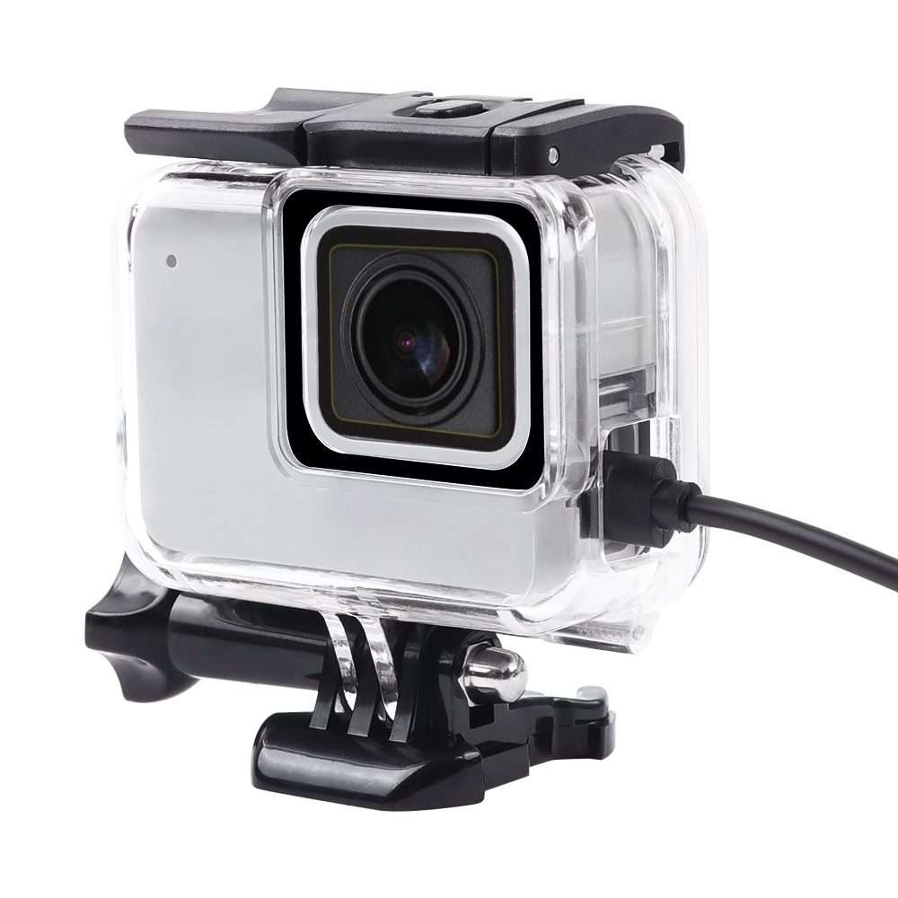 For GoPro HERO7 White /Silver Skeleton Housing Side Hollow Protective Case with ... (Transparent)