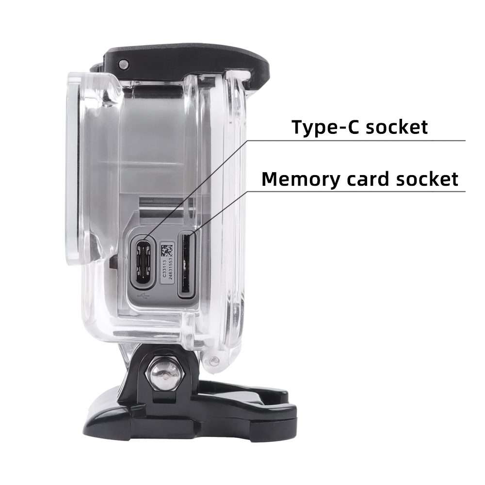 For GoPro HERO7 White /Silver Skeleton Housing Side Hollow Protective Case with ... (Transparent)