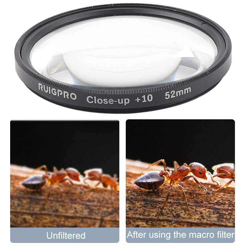 RUIGPRO for GoPro HERO 7/6 /5 Professional 52mm 10X Close-up Lens Filter with Filter Adapter Ring