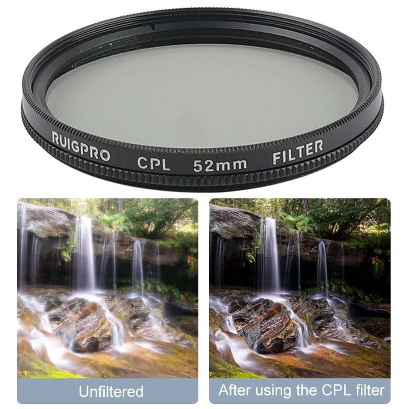 RUIGPRO for GoPro HERO 7/6 /5 Professional 52mm CPL Lens Filter with Filter Adapter Ring & Lens Ca