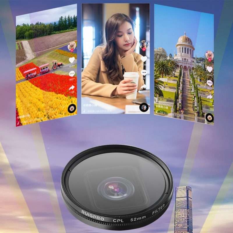 RUIGPRO for GoPro HERO 7/6 /5 Professional 52mm CPL Lens Filter with Filter Adapter Ring & Lens Ca