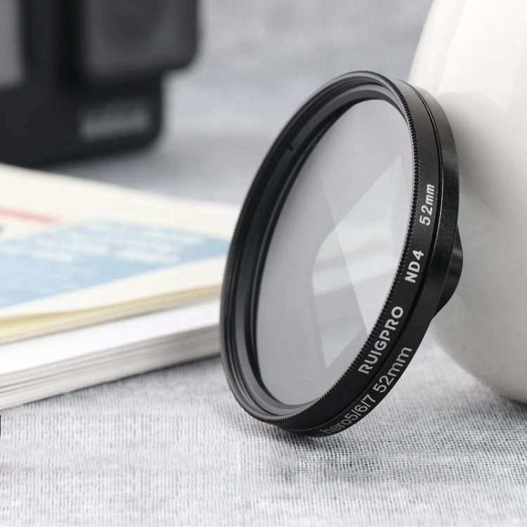 RUIGPRO for GoPro HERO 7/6 /5 Professional 52mm ND4 Lens Filter with Filter Adapter Ring & Lens Ca