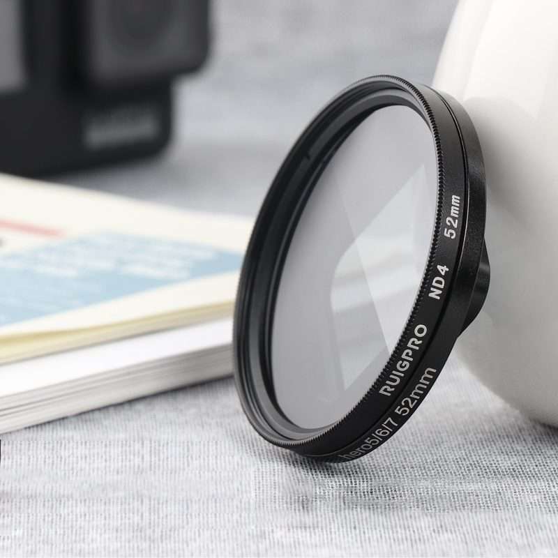 RUIGPRO for GoPro HERO 7/6 /5 Professional 52mm ND4 Lens Filter with Filter Adapter Ring & Lens Ca