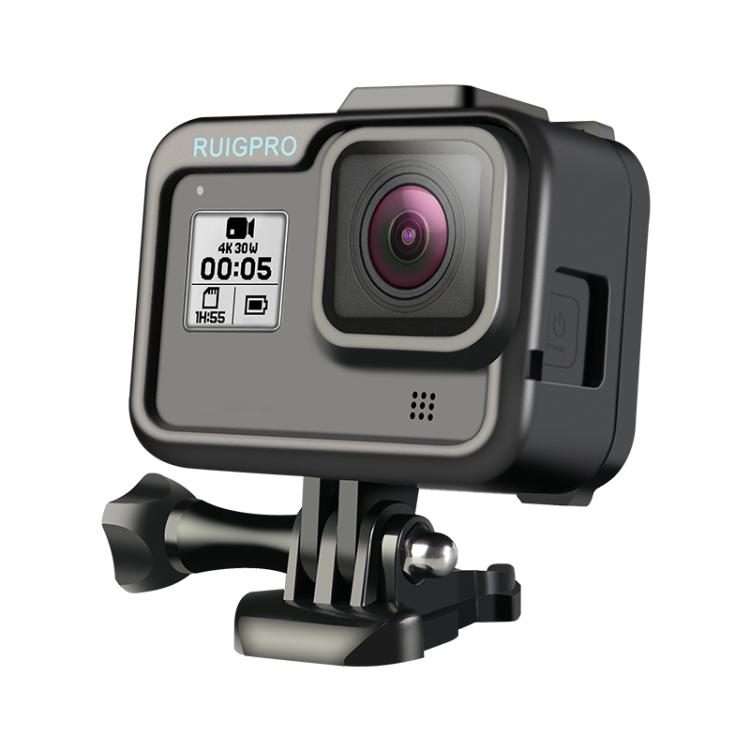 RUIGPRO for GoPro HERO8 Black Standard Border PC ABS Frame Mount Protective Case(Black)