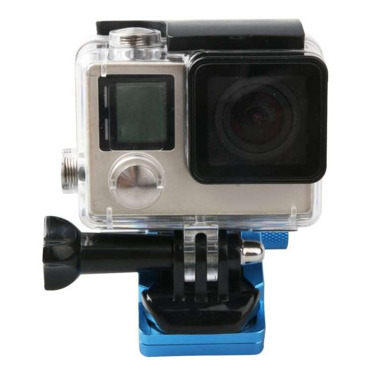 Motorcycle Rearview Mirror CNC Aluminum Alloy Stent Fixed Bracket Holder for GoPro, Ins ... (Blue)