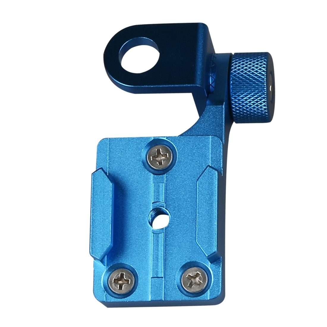 Motorcycle Rearview Mirror CNC Aluminum Alloy Stent Fixed Bracket Holder for GoPro, Ins ... (Blue)