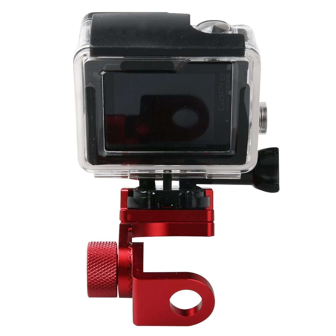 Motorcycle Rearview Mirror CNC Aluminum Alloy Stent Fixed Bracket Holder for GoPro, Inst ... (Red)
