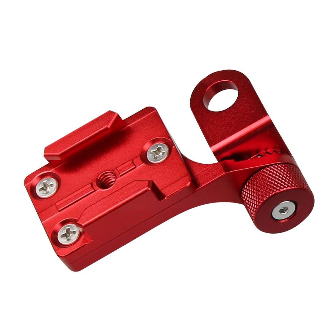 Motorcycle Rearview Mirror CNC Aluminum Alloy Stent Fixed Bracket Holder for GoPro, Inst ... (Red)