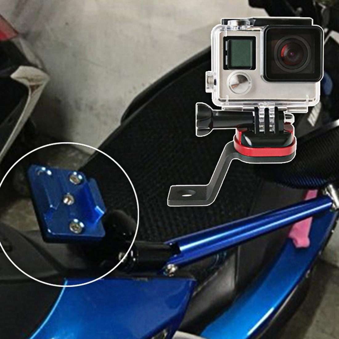Motorcycle Rearview Mirror CNC Aluminum Alloy Stent Fixed Bracket Holder for GoPro, Inst ... (Red)