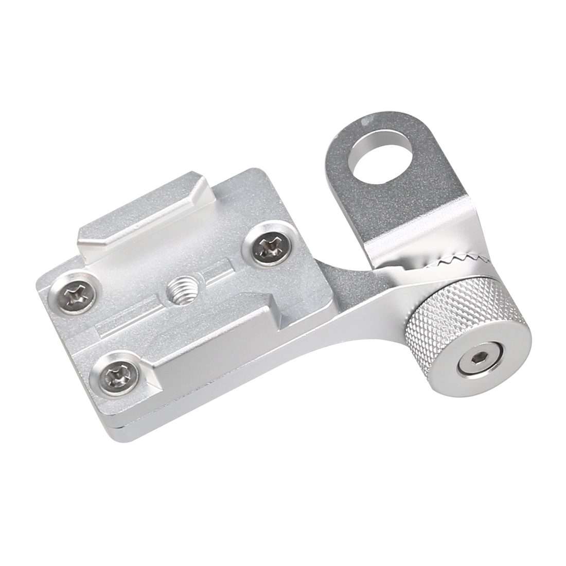 Motorcycle Rearview Mirror CNC Aluminum Alloy Stent Fixed Bracket Holder for GoPro, I ... (Silver)