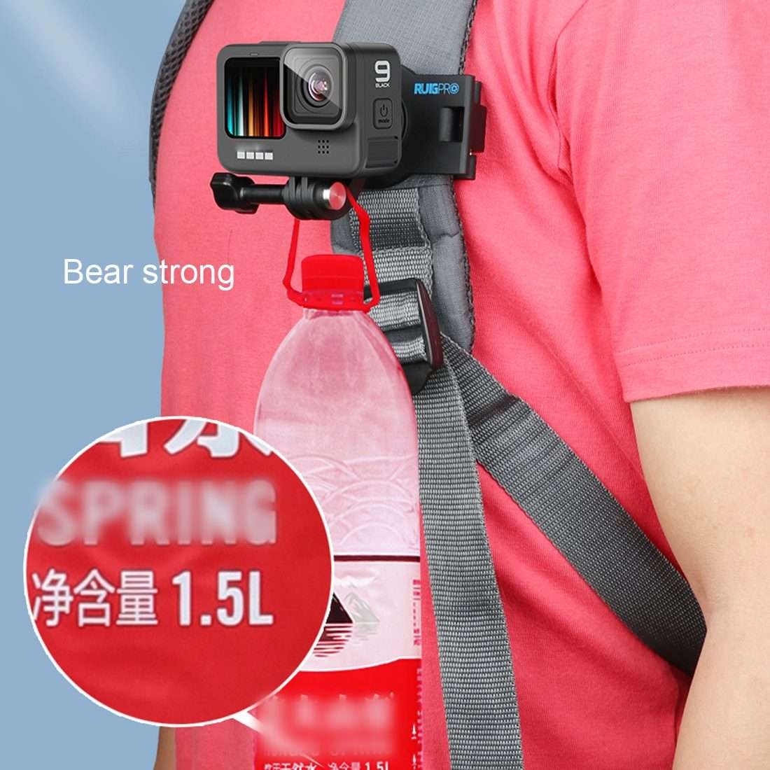RUIGPRO 360 Degree Rotating Quick Release Strap Mount Shoulder Backpack Mount for GoPr ... (Black)