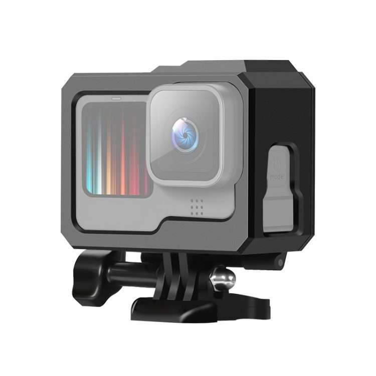 For GoPro HERO10 Black / HERO9 Black ABS Plastic Border Frame Mount Protective Case wi ... (Black)