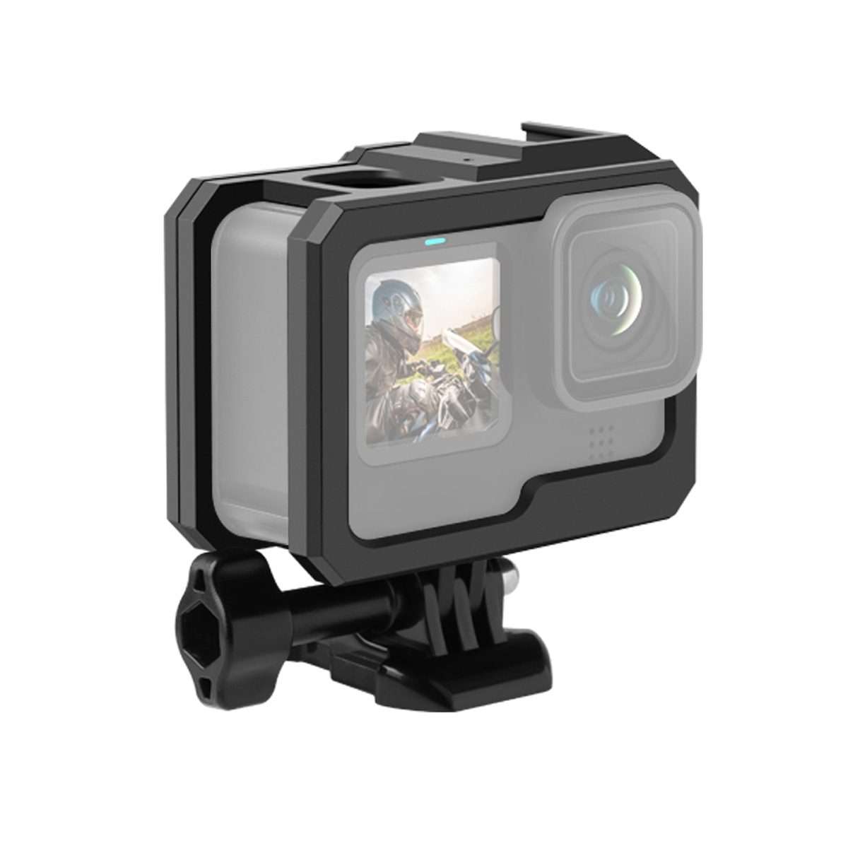 For GoPro HERO10 Black / HERO9 Black ABS Plastic Border Frame Mount Protective Case wi ... (Black)