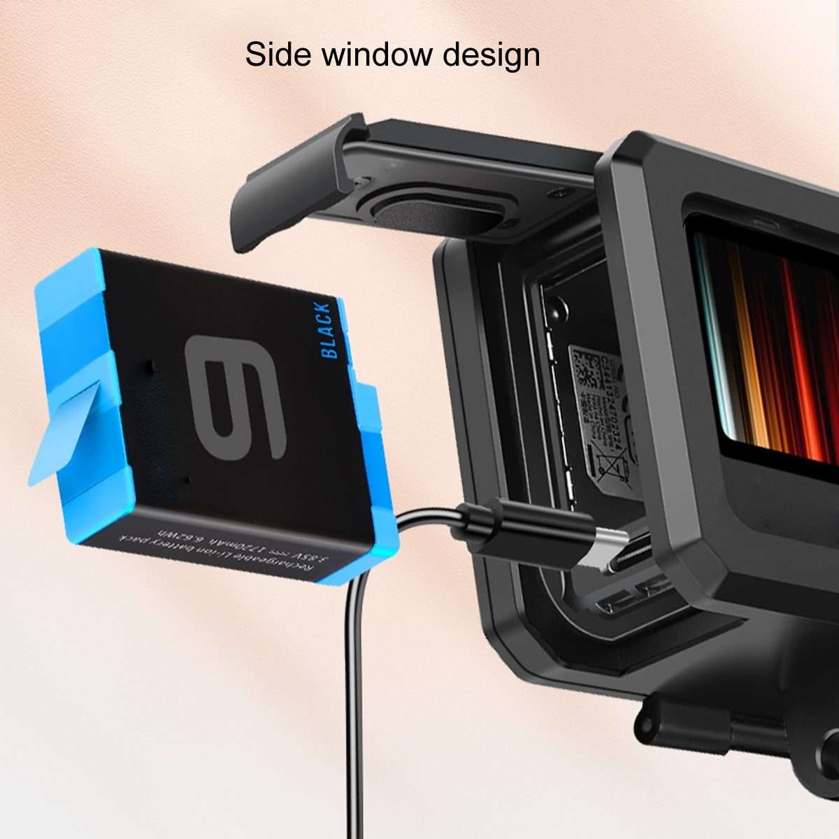 For GoPro HERO10 Black / HERO9 Black ABS Plastic Border Frame Mount Protective Case wi ... (Black)