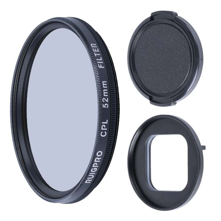 RUIGPRO for GoPro HERO10 Black / HERO9 Black Professional 52mm CPL Lens Filter with Filter Adapter