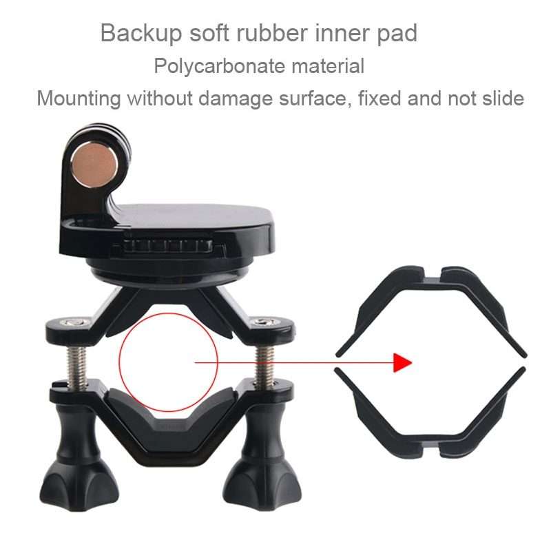 GP433 Bicycle Motorcycle Handlebar Mount for GoPro, Insta360, DJI and Other Action Cameras(Black)