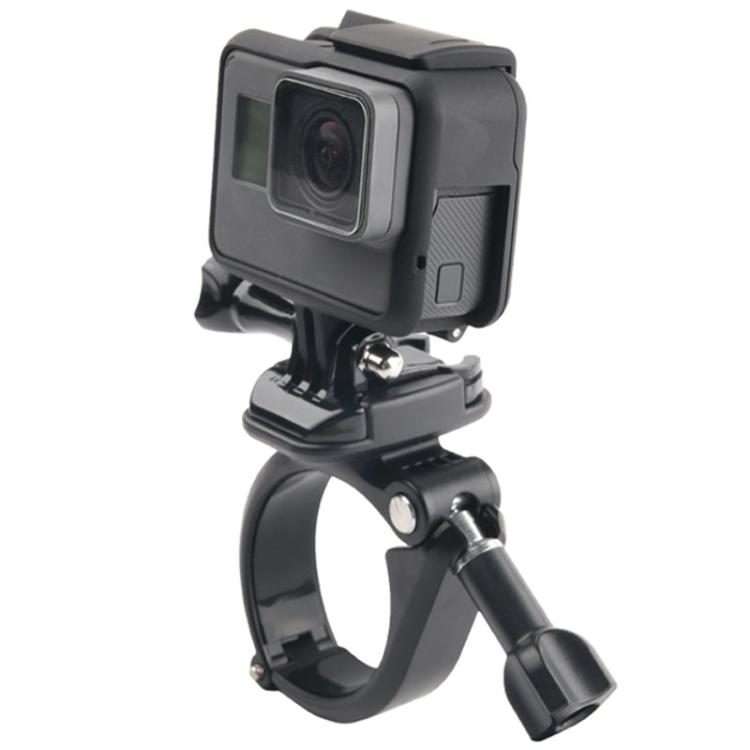 GP434 Large Size Bicycle Motorcycle Handlebar Fixing Mount for GoPro, Insta360, DJI an ... (Black)