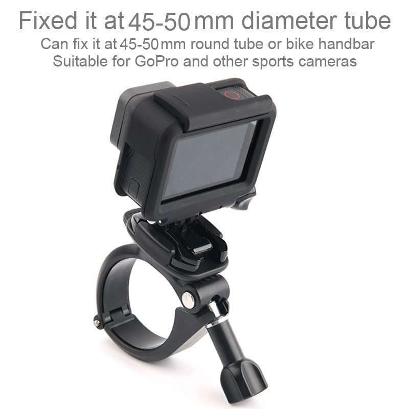 GP434 Large Size Bicycle Motorcycle Handlebar Fixing Mount for GoPro, Insta360, DJI an ... (Black)