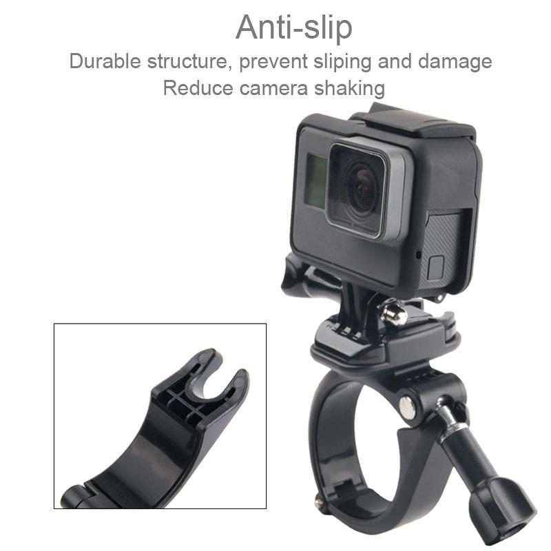 GP434 Large Size Bicycle Motorcycle Handlebar Fixing Mount for GoPro, Insta360, DJI an ... (Black)