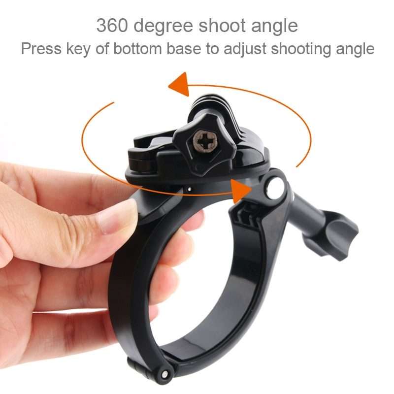 GP434 Large Size Bicycle Motorcycle Handlebar Fixing Mount for GoPro, Insta360, DJI an ... (Black)