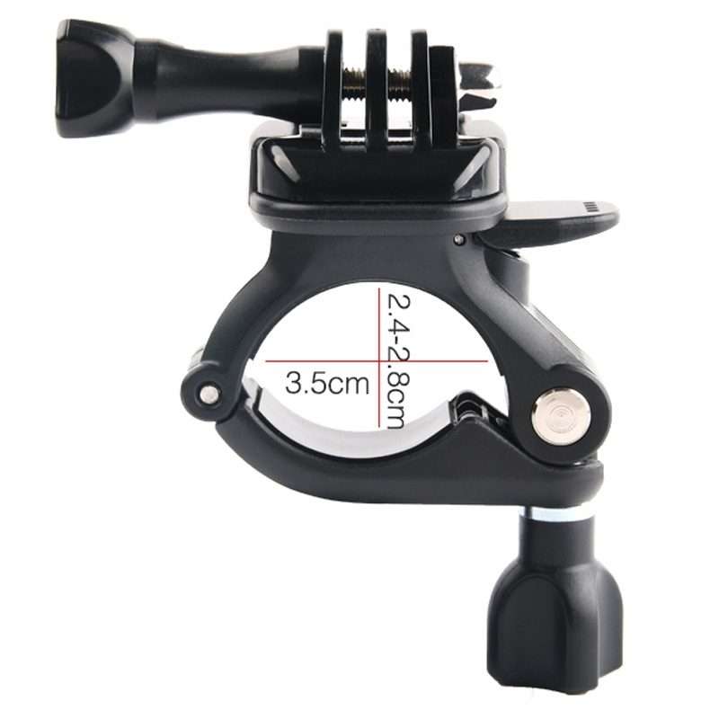 GP435 Small Size Bicycle Motorcycle Handlebar Fixing Mount for GoPro, Insta360, DJI an ... (Black)