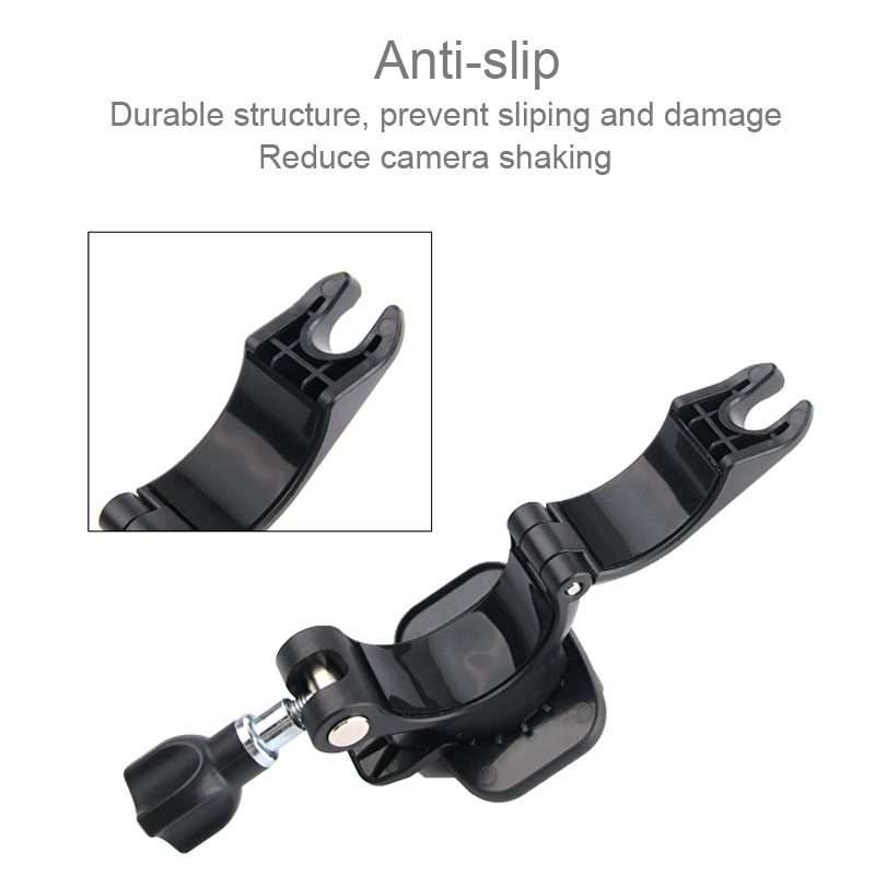 GP435 Small Size Bicycle Motorcycle Handlebar Fixing Mount for GoPro, Insta360, DJI an ... (Black)