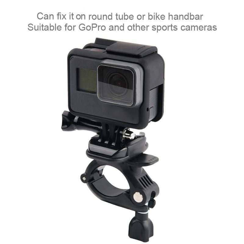 GP435 Small Size Bicycle Motorcycle Handlebar Fixing Mount for GoPro, Insta360, DJI an ... (Black)