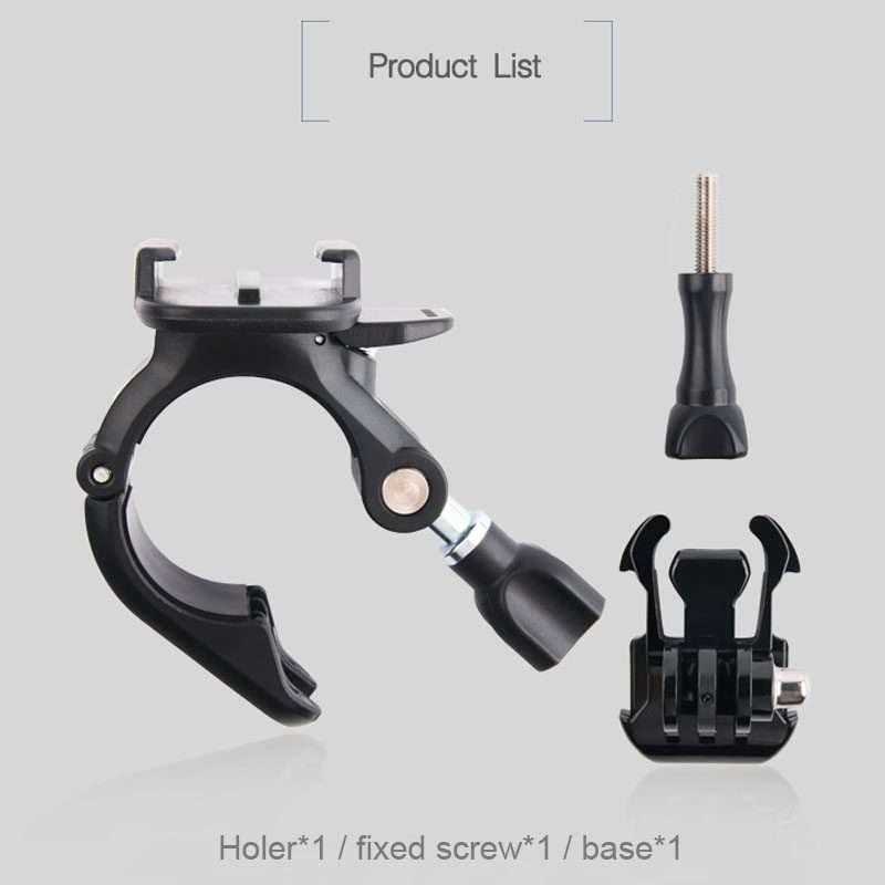 GP435 Small Size Bicycle Motorcycle Handlebar Fixing Mount for GoPro, Insta360, DJI an ... (Black)