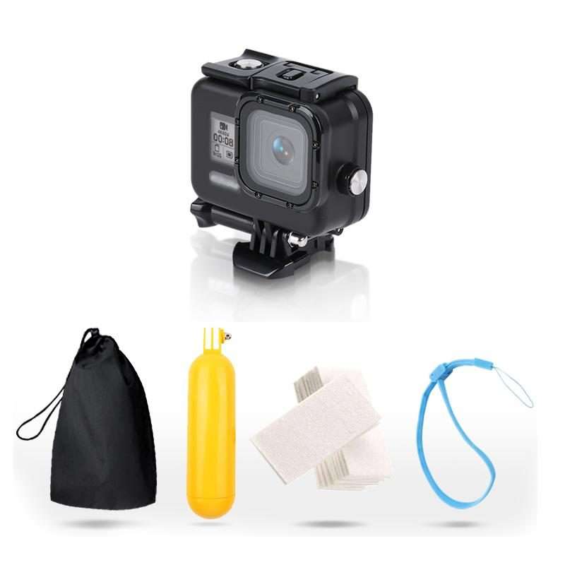For GoPro HERO8 Black 45m Waterproof Housing Protective Case with Buckle Basic Mount & ... (Black)