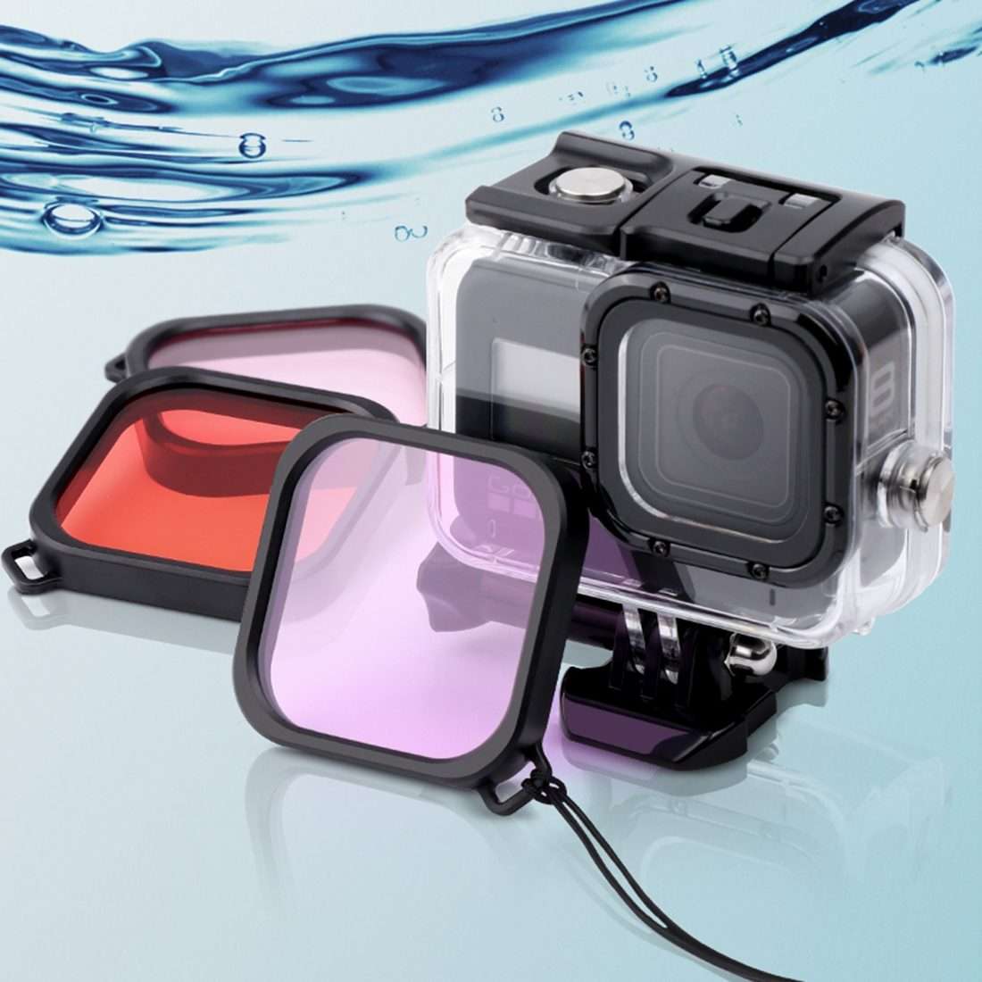 For GoPro HERO8 Black 45m Waterproof Housing Protective Case with Buckle Basic M ... (Transparent)