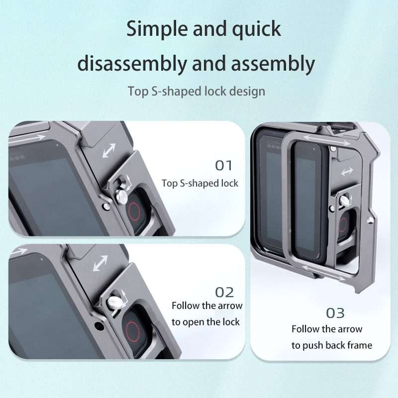 RUIGPRO for GoPro HERO10 Black / HERO9 Black Metal Border Frame Mount Protective ... (Silver Grey)