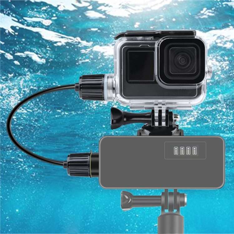 For GoPro HERO10 Black / HERO9 Black 30m Charging Waterproof Housing Case with Buckle Basic Mount