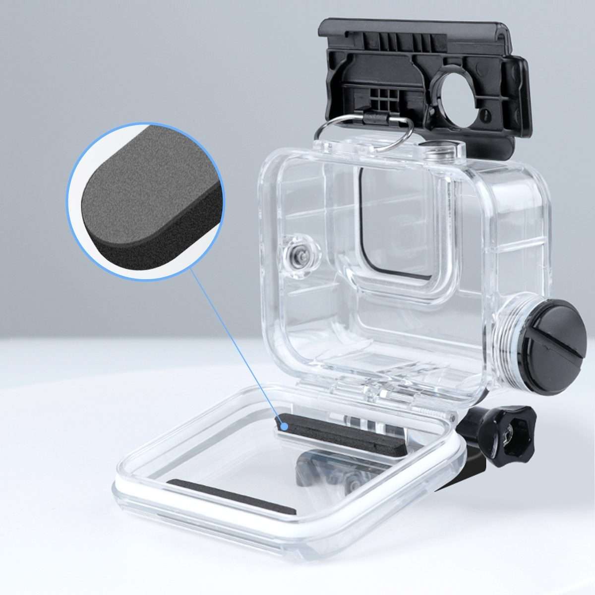 For GoPro HERO10 Black / HERO9 Black 30m Charging Waterproof Housing Case with Buckle Basic Mount