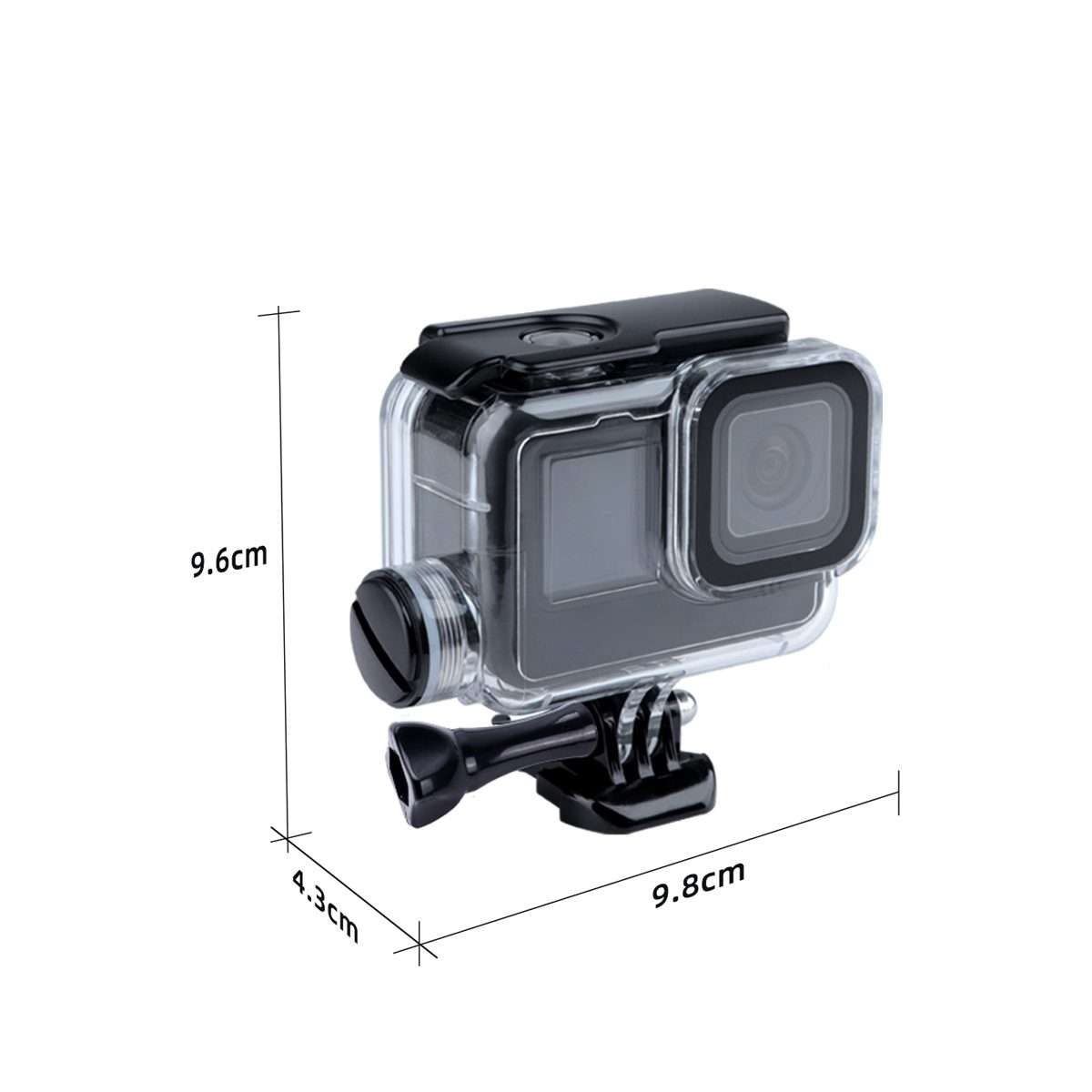 For GoPro HERO10 Black / HERO9 Black 30m Charging Waterproof Housing Case with Buckle Basic Mount