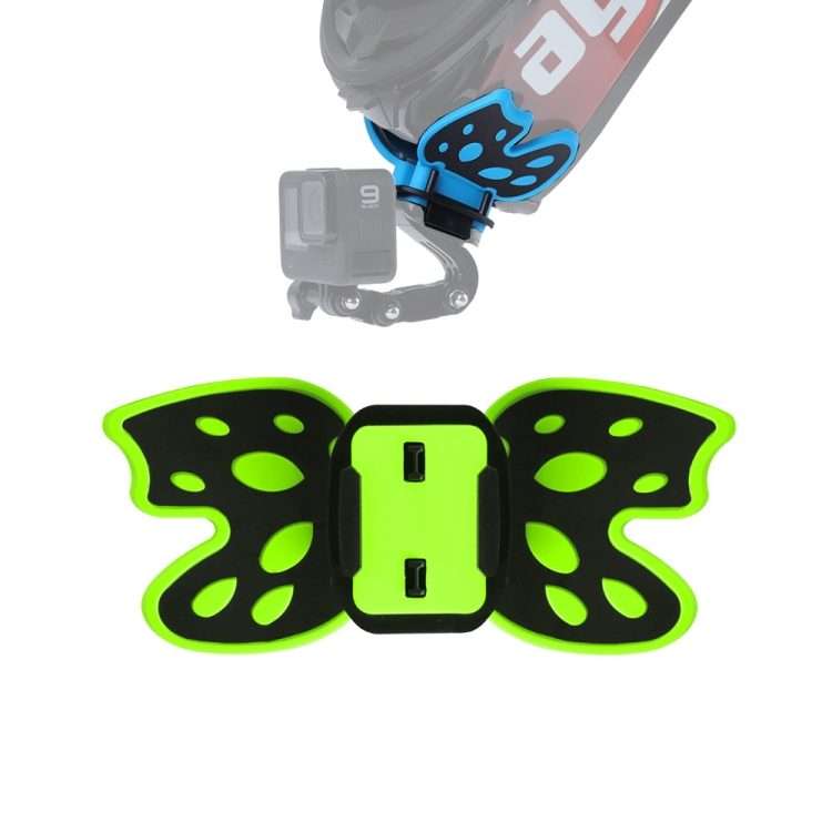 Butterfly Helmet Mount Adapter for GoPro, Insta360, DJI and Other Action C ... (Fluorescent Green)
