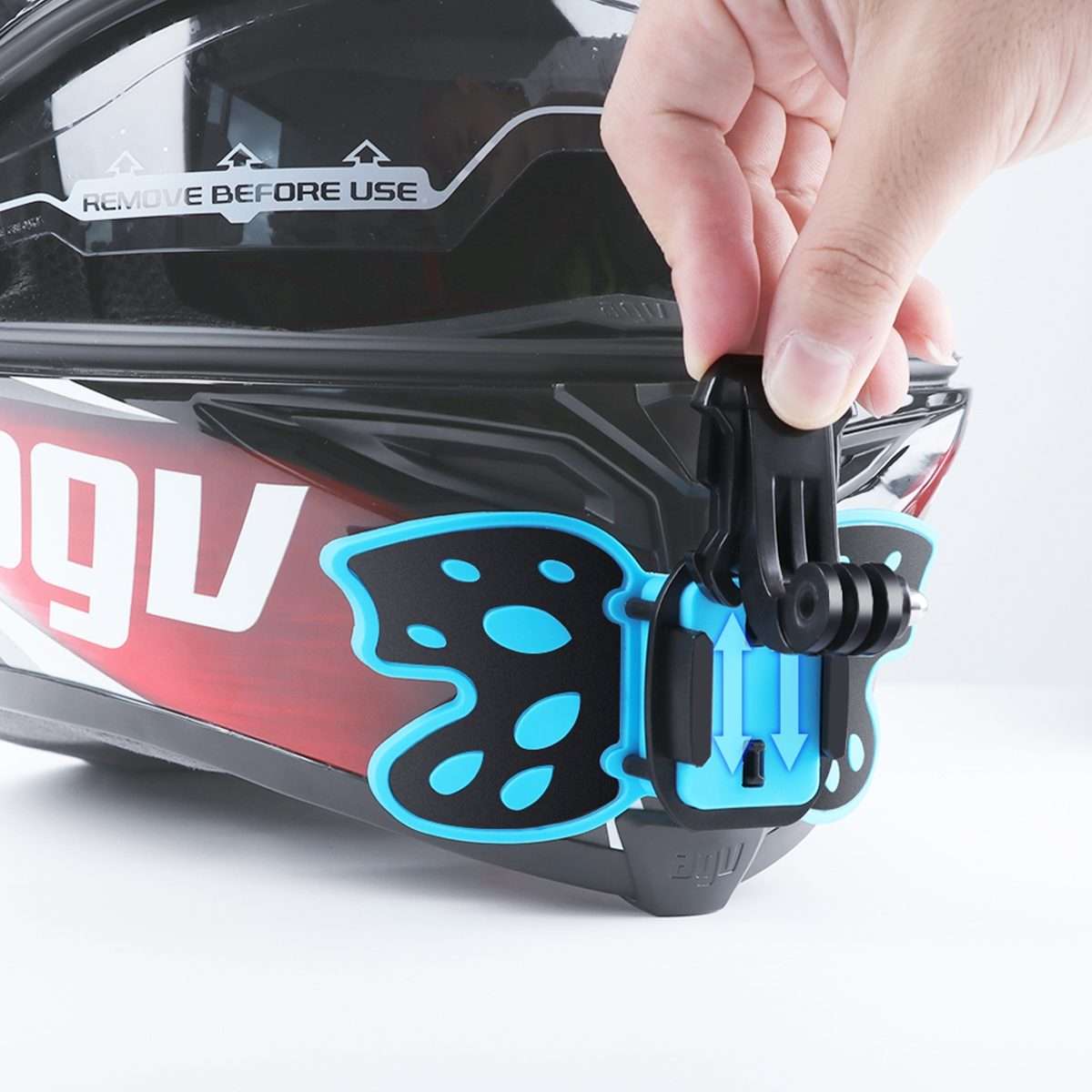 Butterfly Helmet Mount Adapter with 3-Way Pivot Arm & J-Hook Buckle & Long ... (Fluorescent Green)