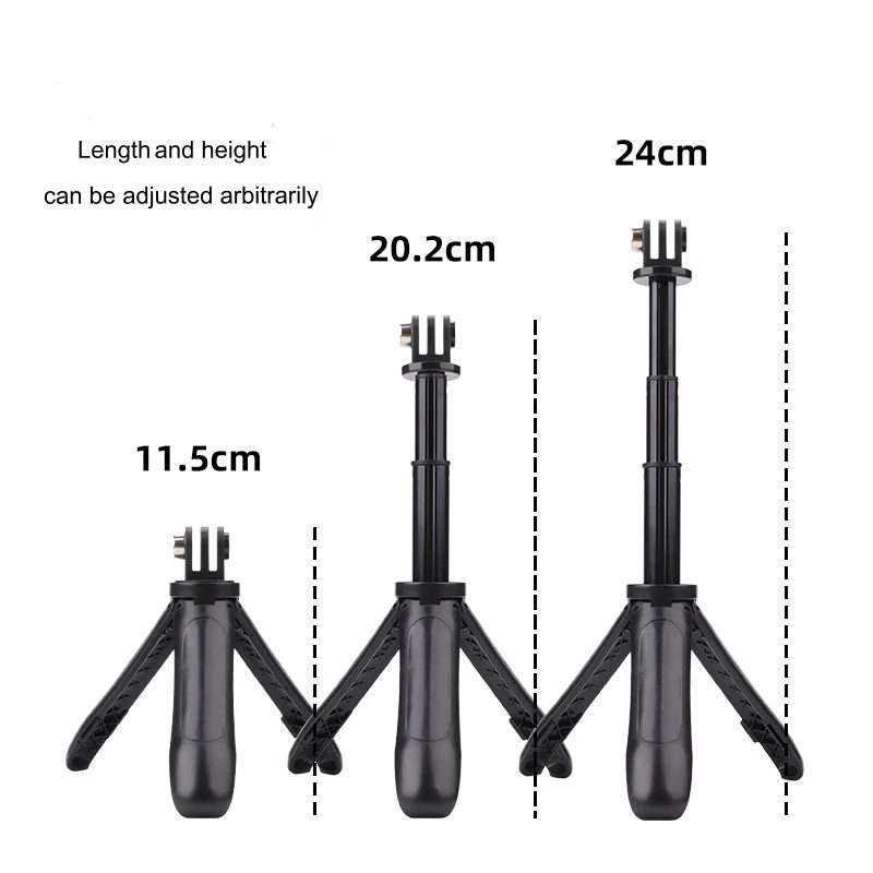 Multi-functional Foldable Tripod Holder Selfie Monopod Stick for GoPro, Insta360, DJI a ... (Grey)