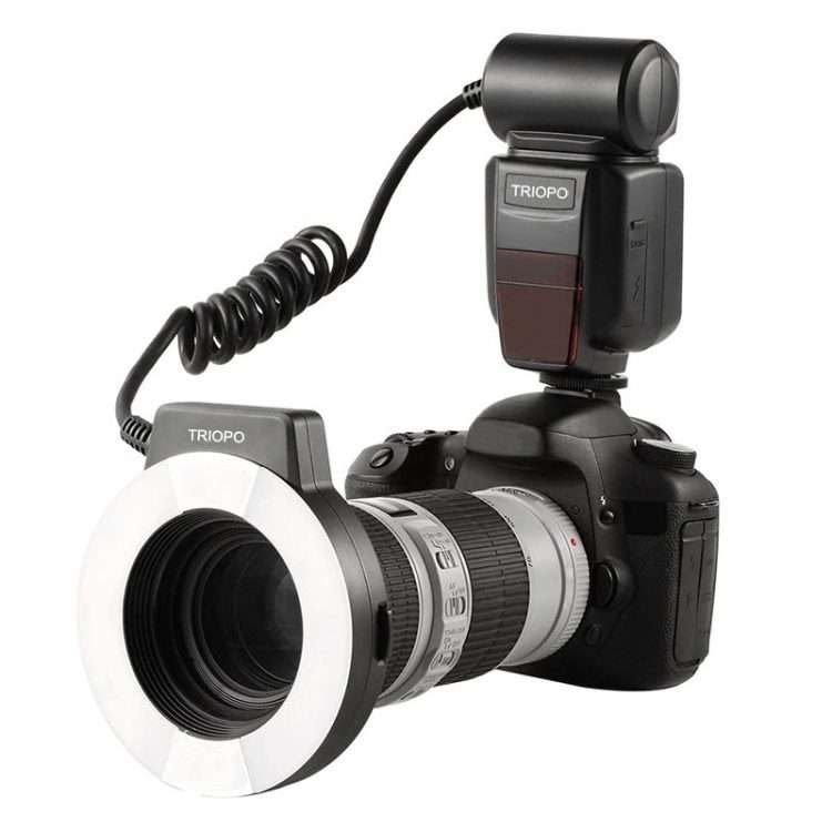 TRIOPO TR-15EX Macro Ring TTL Flash Light with 6 Different Size Adapter Rings For Niko ... (Black)