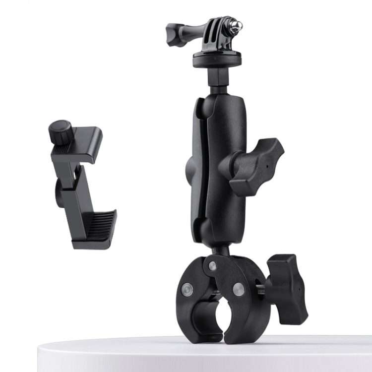 Extended Version 360 Rotation Adjustable Action Camera Bike Motorcycle Handlebar Holde ... (Black)