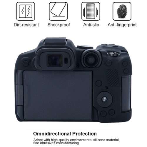 For Canon EOS R7 Soft Silicone Protective Case (Black)
