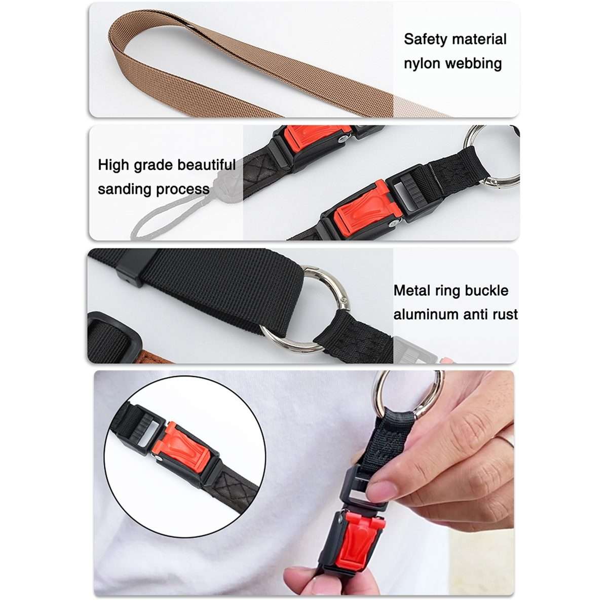XJ03 Camera Shoulder Hanging Neck Strap(Khaki)