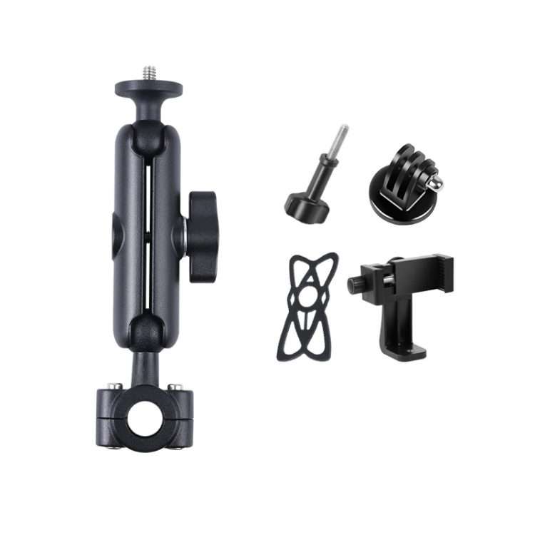 21mm Ballhead Car Front Seat Handlebar Fixed Mount Holder with Tripod Adapter & Screw & Phone Clam