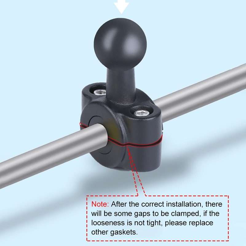 21mm Ballhead Car Front Seat Handlebar Fixed Mount Holder with Tripod Adapter & Screw & Phone Clam