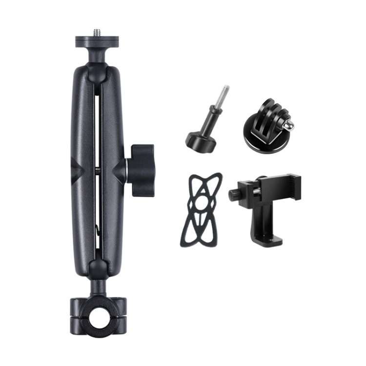 25mm Ballhead Car Front Seat Handlebar Fixed Mount Holder with Tripod Adapter & Screw & Phone Clam