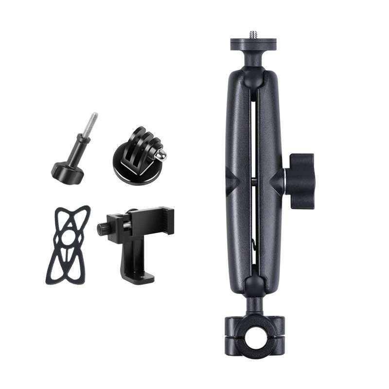 25mm Ballhead Car Front Seat Handlebar Fixed Mount Holder with Tripod Adapter & Screw & Phone Clam