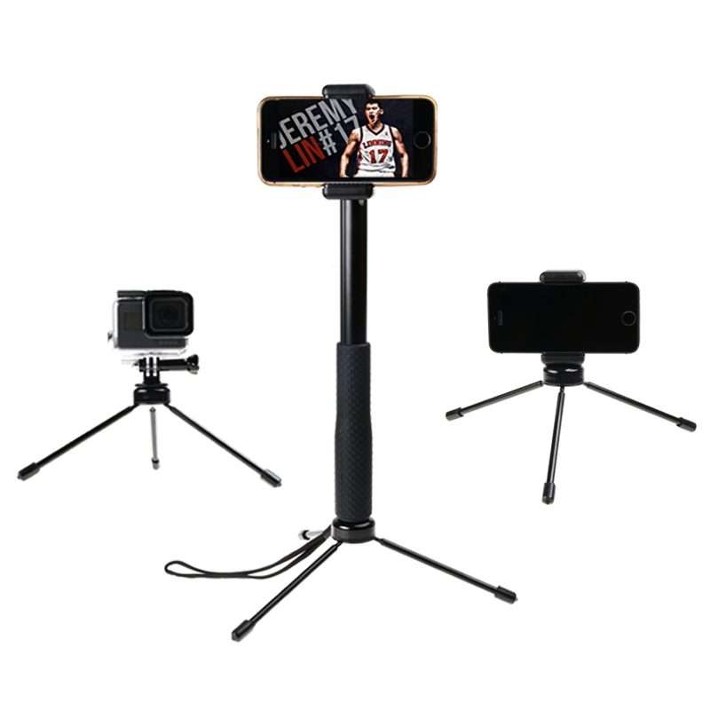 30-93cm Grip Foldable Tripod Holder Multi-functional Selfie Stick Monopod for GoPro, Insta360, DJI
