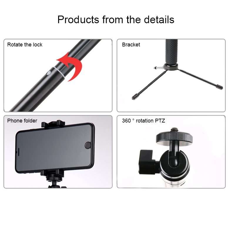 30-93cm Grip Foldable Tripod Holder Multi-functional Selfie Stick Monopod for GoPro, Insta360, DJI